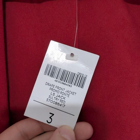 Chico's Blazer Women's Size XL Drape Front Jacket Sultry Red - Picture 5 of 9